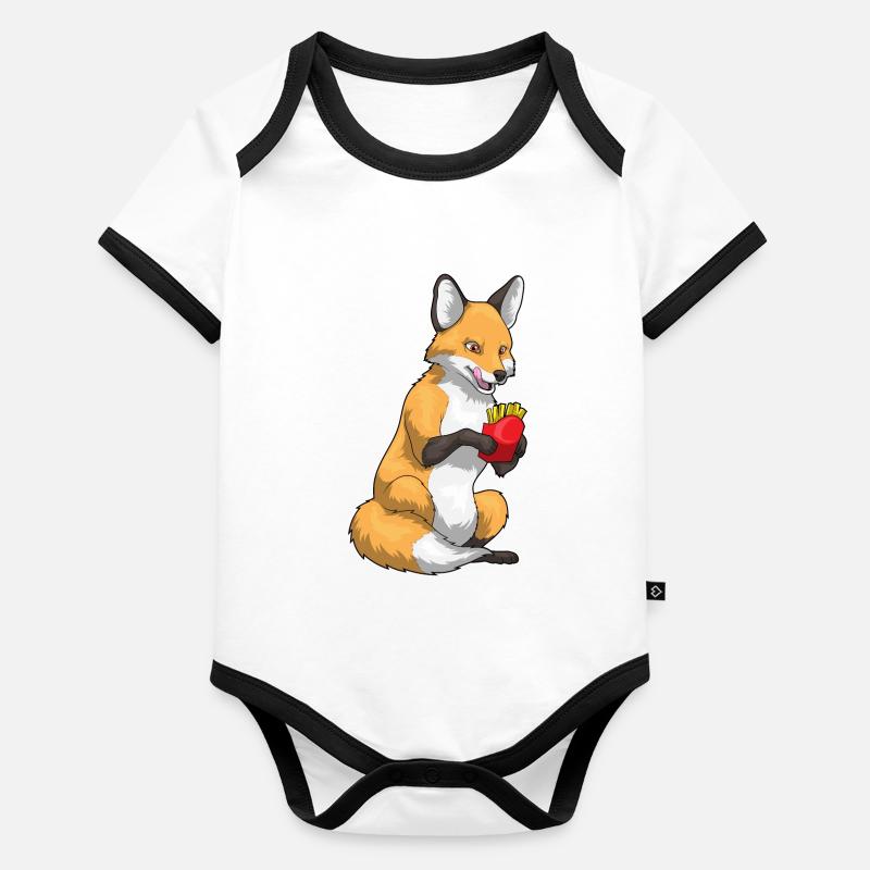 Frites Fuchs Body Bébé bio contrasté manches courtes