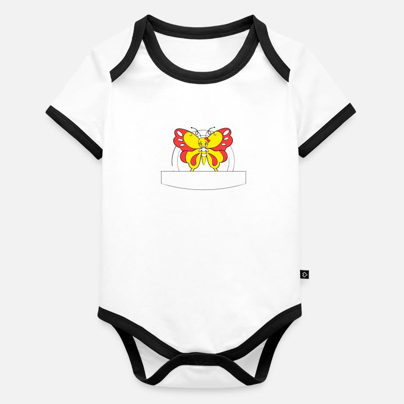 colorful butterfly | Writing Field >Vectorgraphic Organic Baby Contrasting Bodysuit