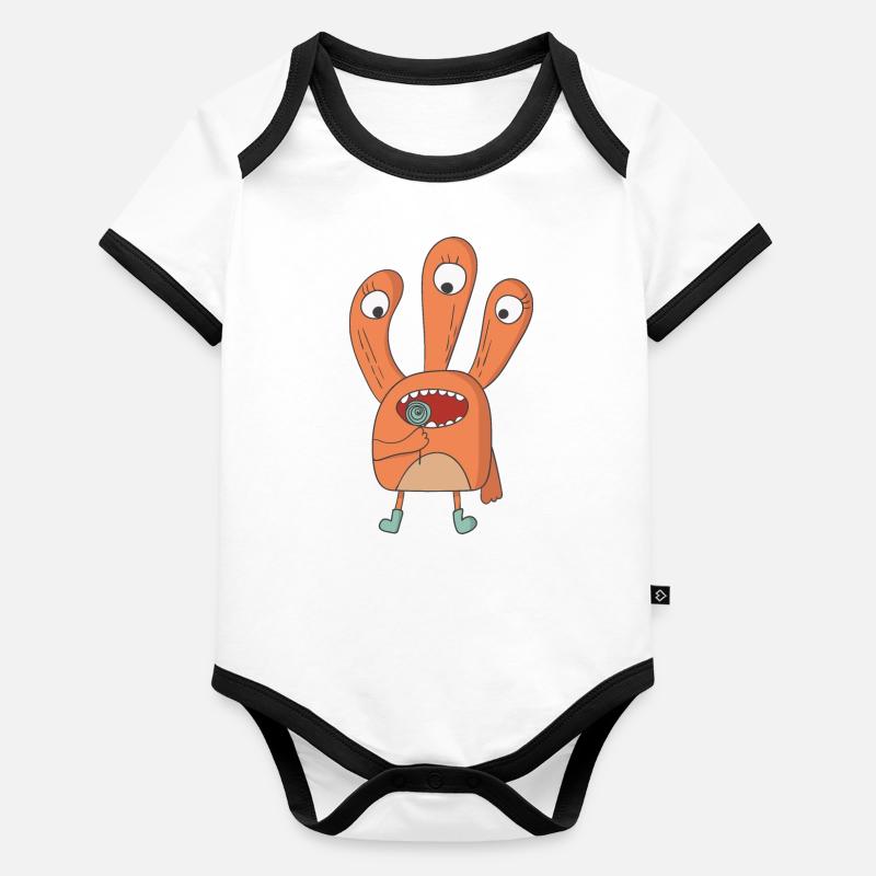 Monster Lolli Organic Baby Contrasting Bodysuit