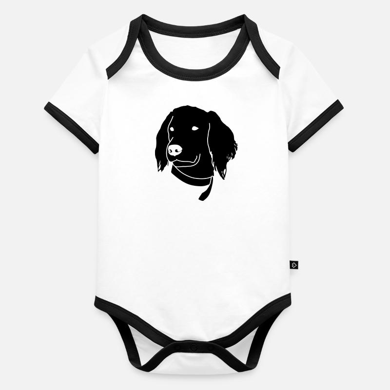Münsterländer Silhouette Head black Organic Baby Contrasting Bodysuit