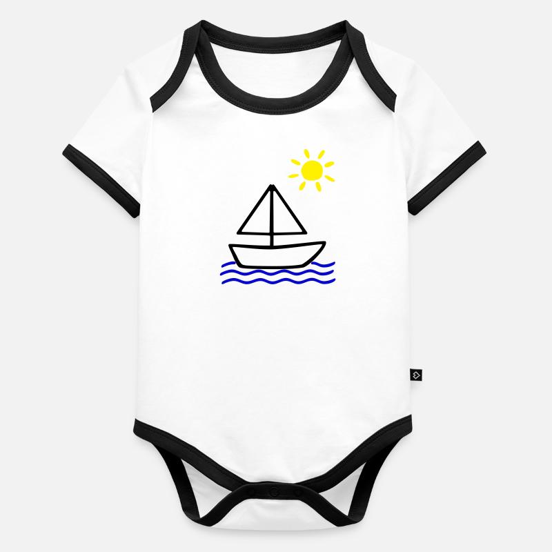 Segelschiff auf hoher See Baby Bio-Kurzarm-Kontrastbody