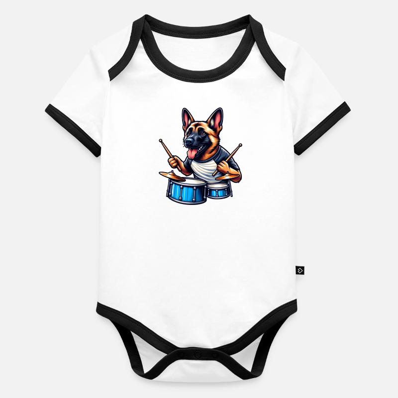 Conception de batteur Malinois cool Body Bébé bio contrasté manches courtes