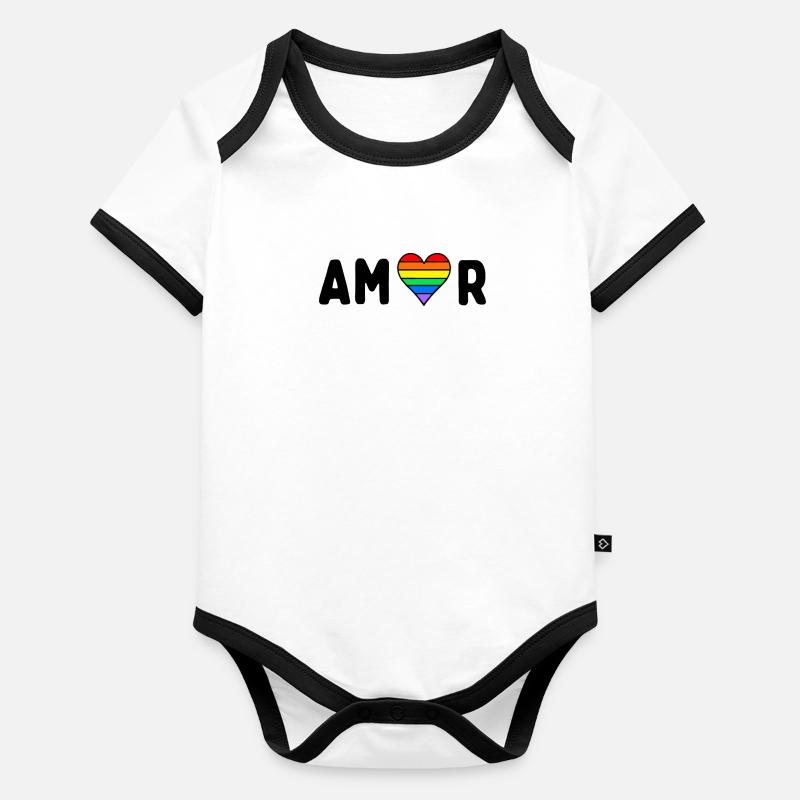 L’amour est amour Body Bébé bio contrasté manches courtes