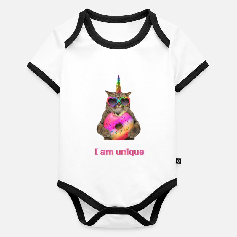 I am unique Baby Bio-Kurzarm-Kontrastbody
