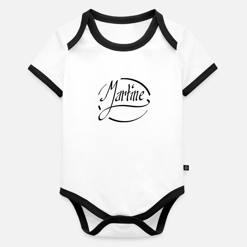Martine Body Bébé bio contrasté manches courtes