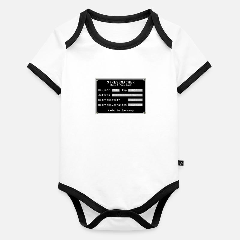Stressmacher Junge Typenschild Sohn Sohnemann 2016 Baby Bio-Kurzarm-Kontrastbody