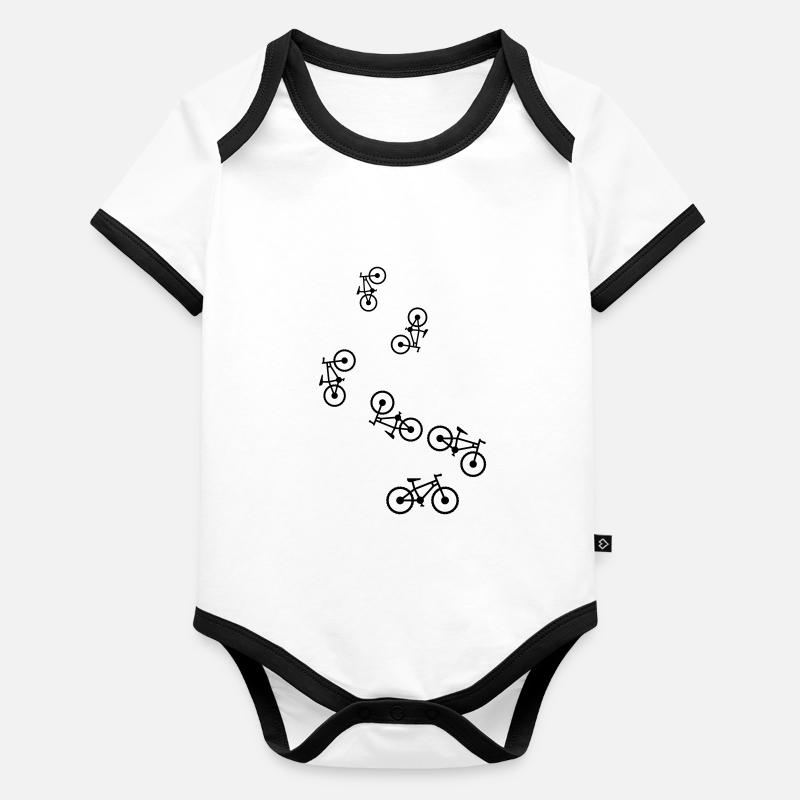Symbole du vélo Body Bébé bio contrasté manches courtes