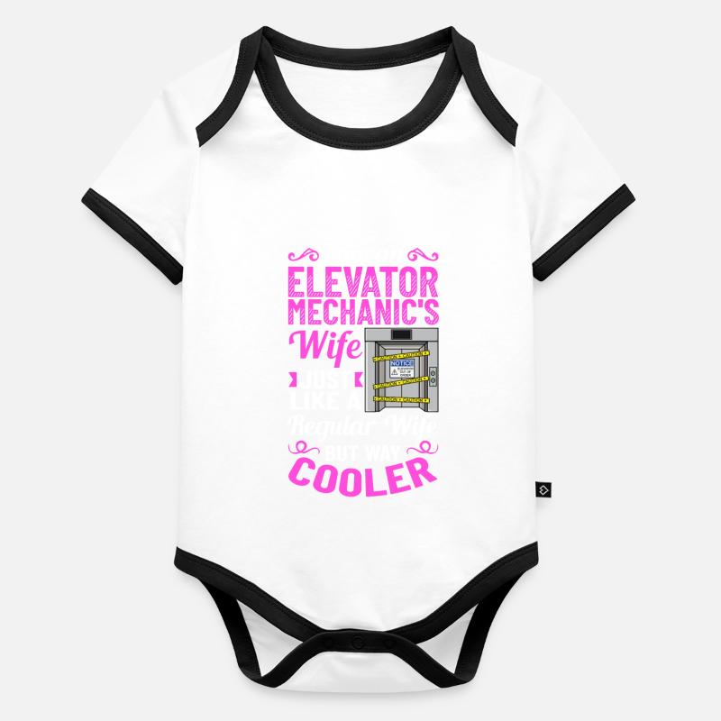 Technicien de système d’ascenseur Femme Ascenseur élévateur Body Bébé bio contrasté manches courtes
