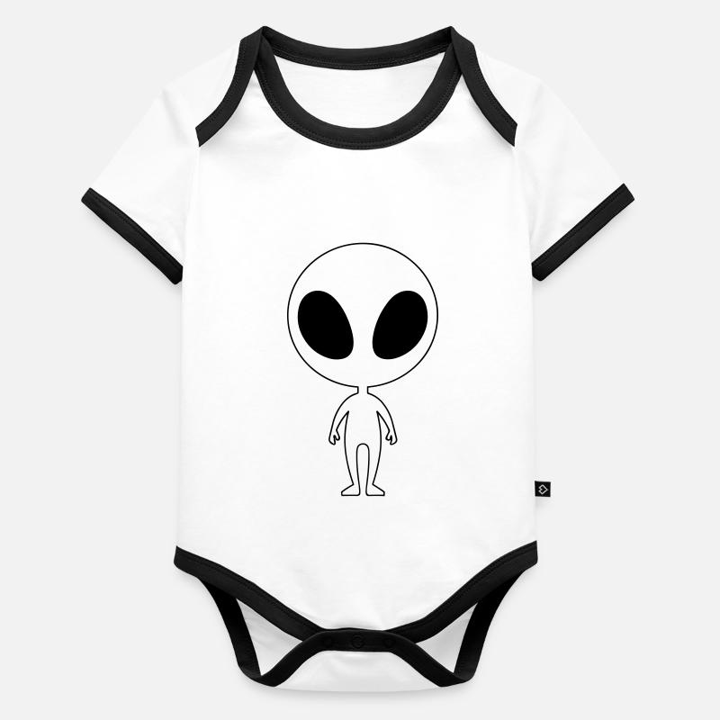 extraterrestre Body Bébé bio contrasté manches courtes