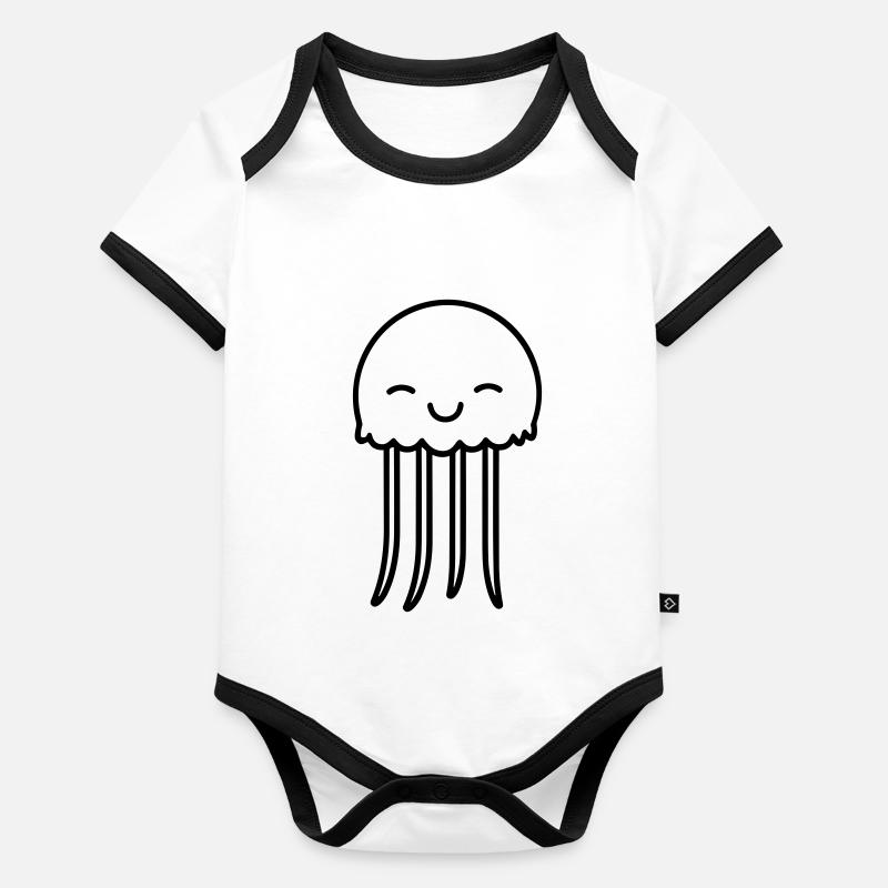 Méduse Body Bébé bio contrasté manches courtes