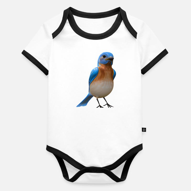 Hut Warbler Bird Design Organic Baby Contrasting Bodysuit