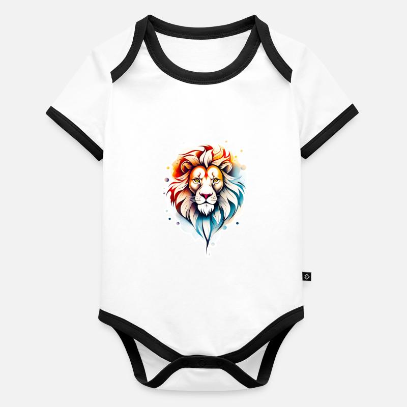 Löwe Baby Bio-Kurzarm-Kontrastbody