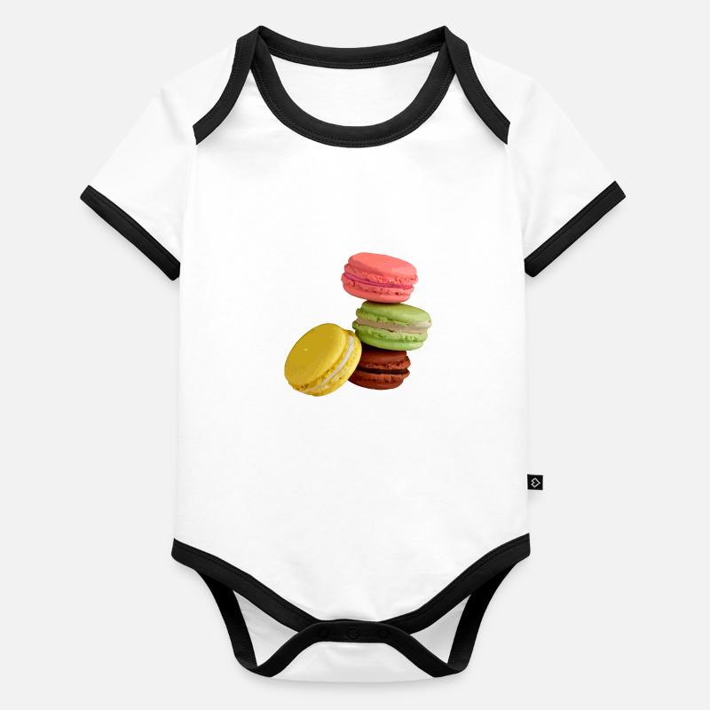 Macaron Body Bébé bio contrasté manches courtes