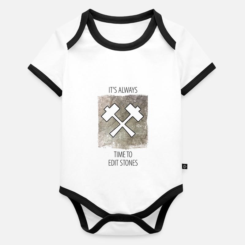 Steinmetz Steinbildhauer Spruch Baby Bio-Kurzarm-Kontrastbody
