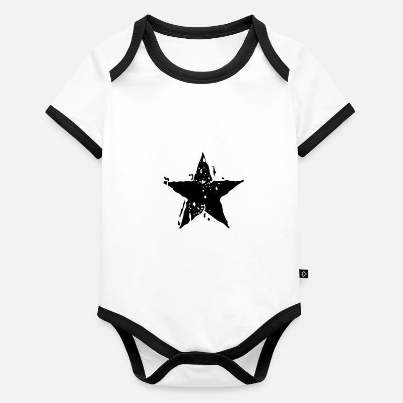 Star star star shape icon shapes Organic Baby Contrasting Bodysuit