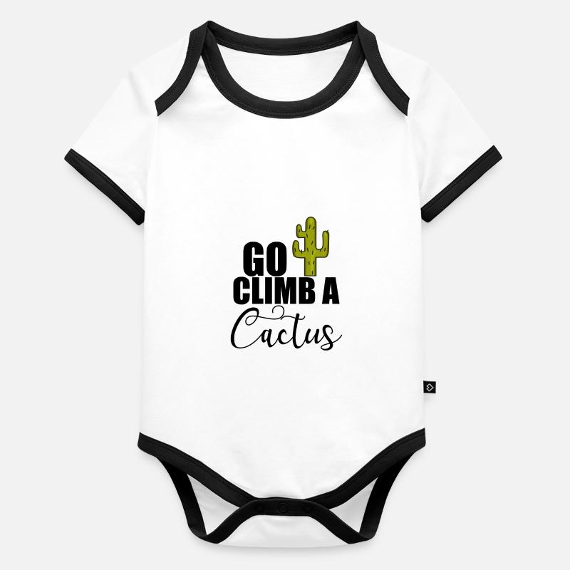 Go Climb A Cactus 2 Baby Bio-Kurzarm-Kontrastbody