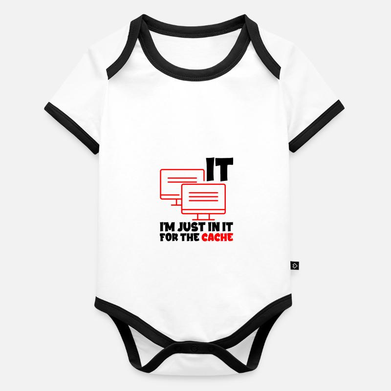 I'm Just In It For The Cache 2 Organic Baby Contrasting Bodysuit