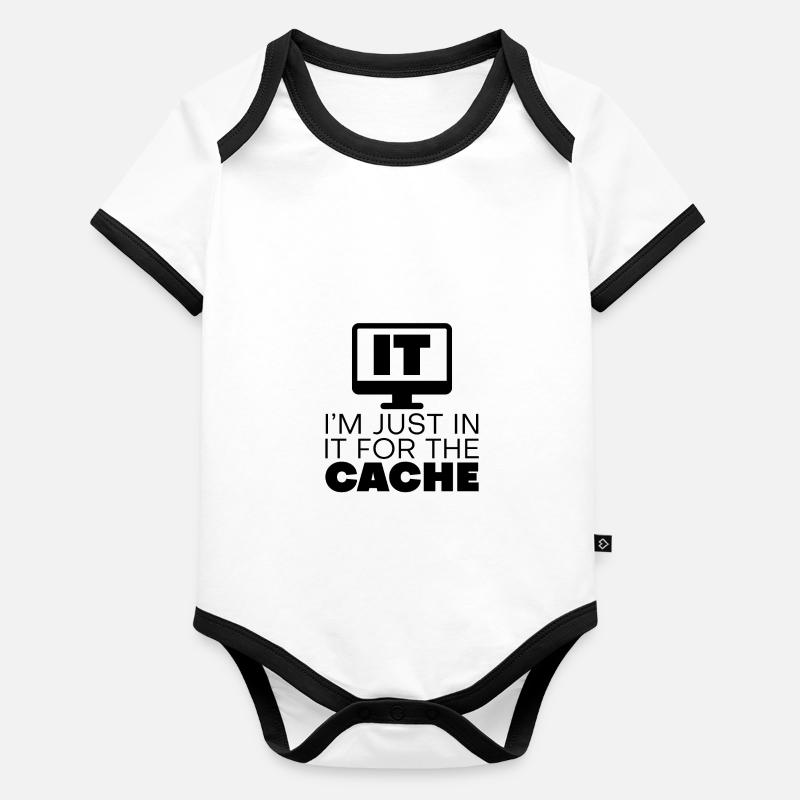 I'm Just In It For The Cache Organic Baby Contrasting Bodysuit