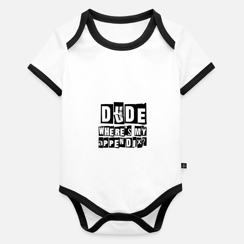 Mec où est mon annexe Body Bébé bio contrasté manches courtes