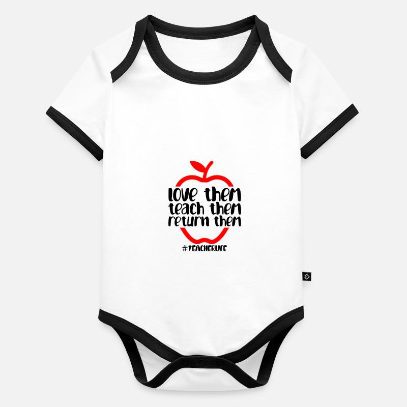 Love Them Teach Them Return Them Baby Bio-Kurzarm-Kontrastbody