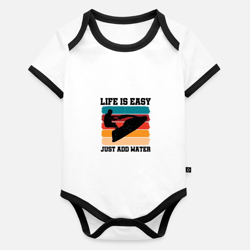 Life is easy, just add water 2 Organic Baby Contrasting Bodysuit