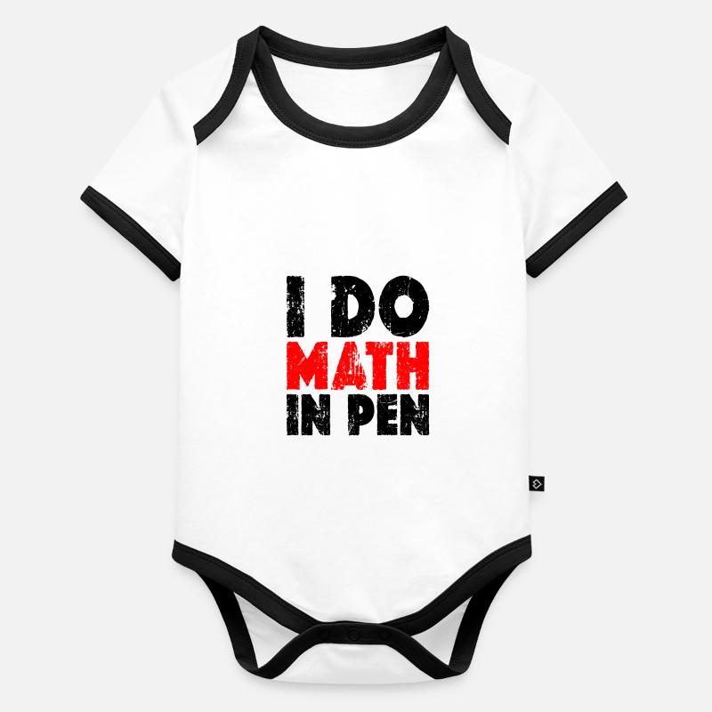 Je fais des maths au stylo 12 Body Bébé bio contrasté manches courtes