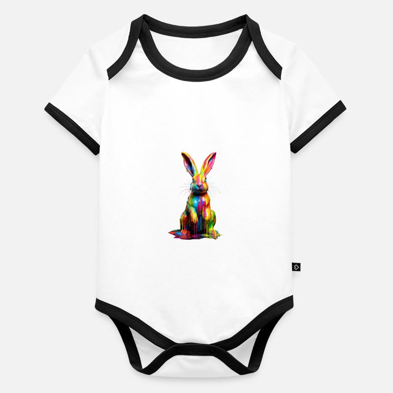 Rainbow Rabbit Baby Bio-Kurzarm-Kontrastbody