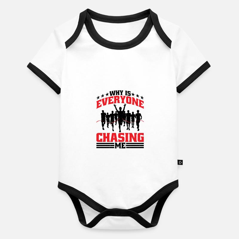 Why Is Everyone Chasing Me 6 Organic Baby Contrasting Bodysuit