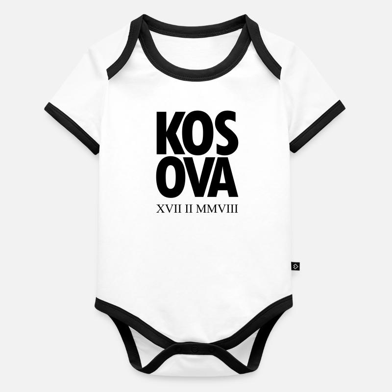 KOSOVA Independence Day Organic Baby Contrasting Bodysuit