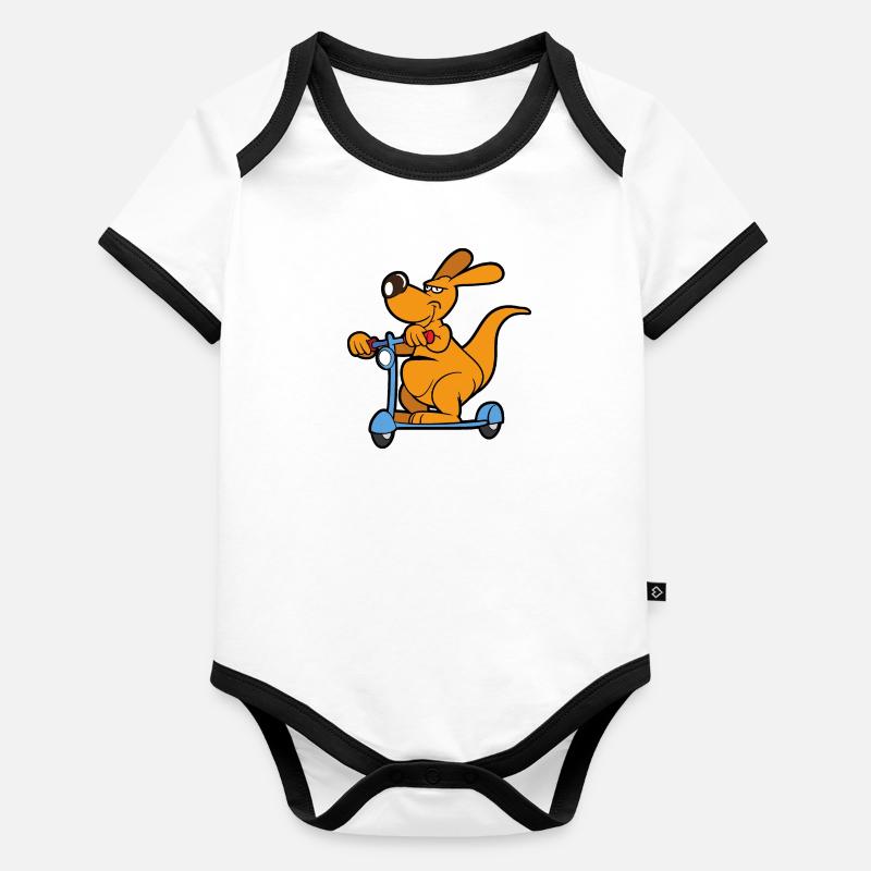 Kangourou de scooter Body Bébé bio contrasté manches courtes
