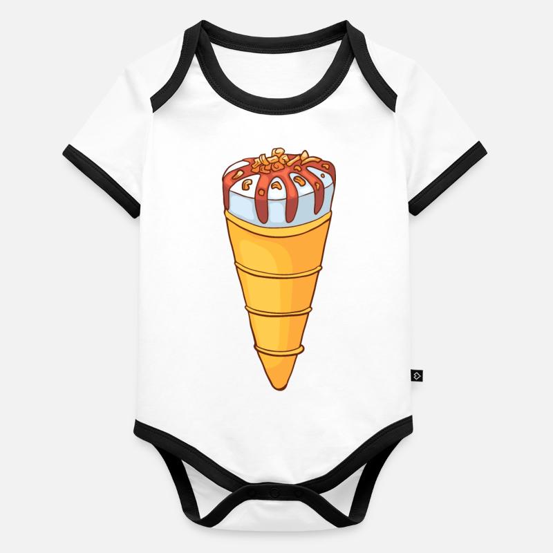 Crème glacée, crème glacée, crème glacée, crème glacée, boule, crème glacée, sundae Body Bébé bio contrasté manches courtes