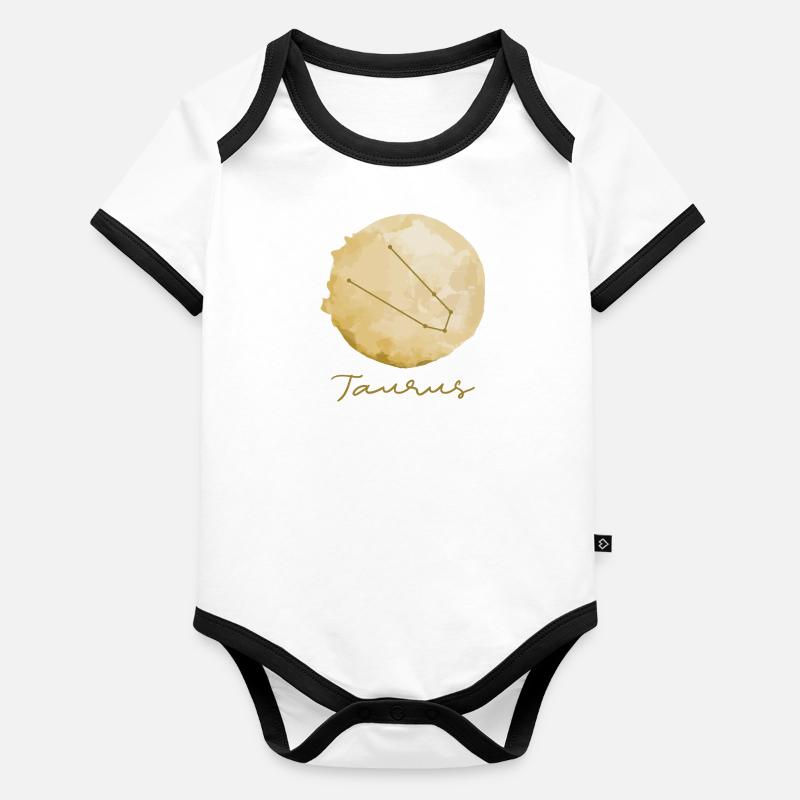 Zodiac Sign Taurus Gift Idea Organic Baby Contrasting Bodysuit