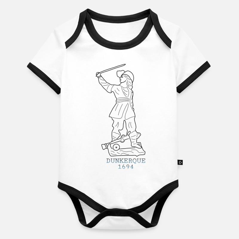 Jean Bart Noir Body Bébé bio contrasté manches courtes