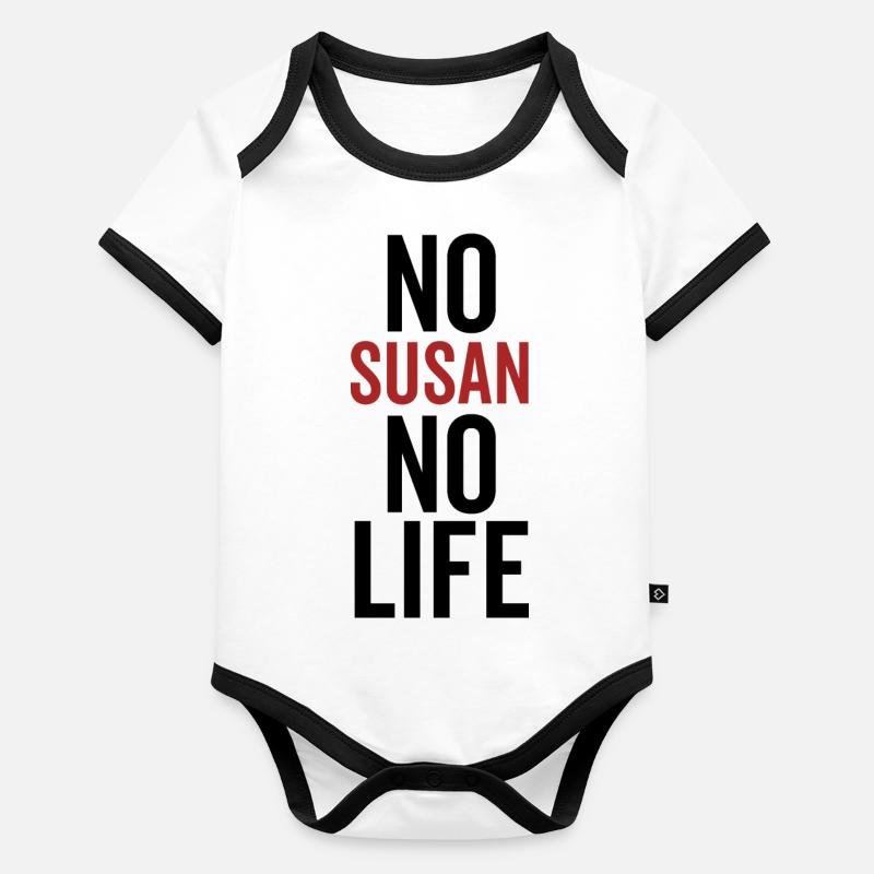 Pas de Susan Pas de vie Body Bébé bio contrasté manches courtes