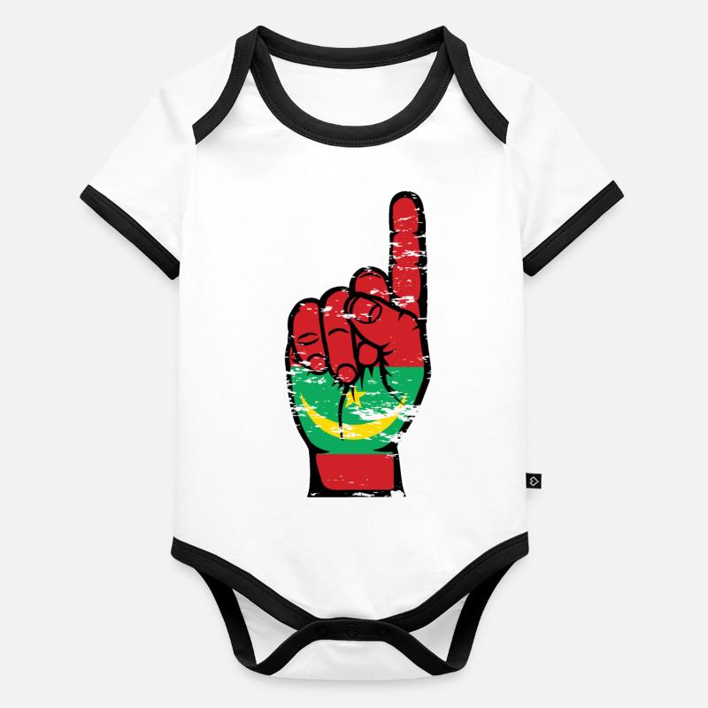 Drapeau mauritanien numéro 1 utilisé Body Bébé bio contrasté manches courtes