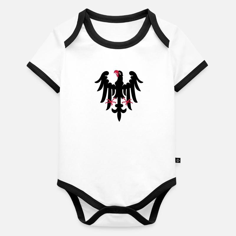 eagle heraldry Body Bébé bio contrasté manches courtes