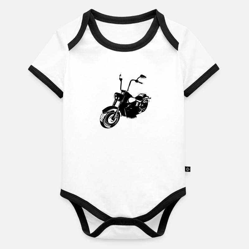 motorrad_01 Body Bébé bio contrasté manches courtes