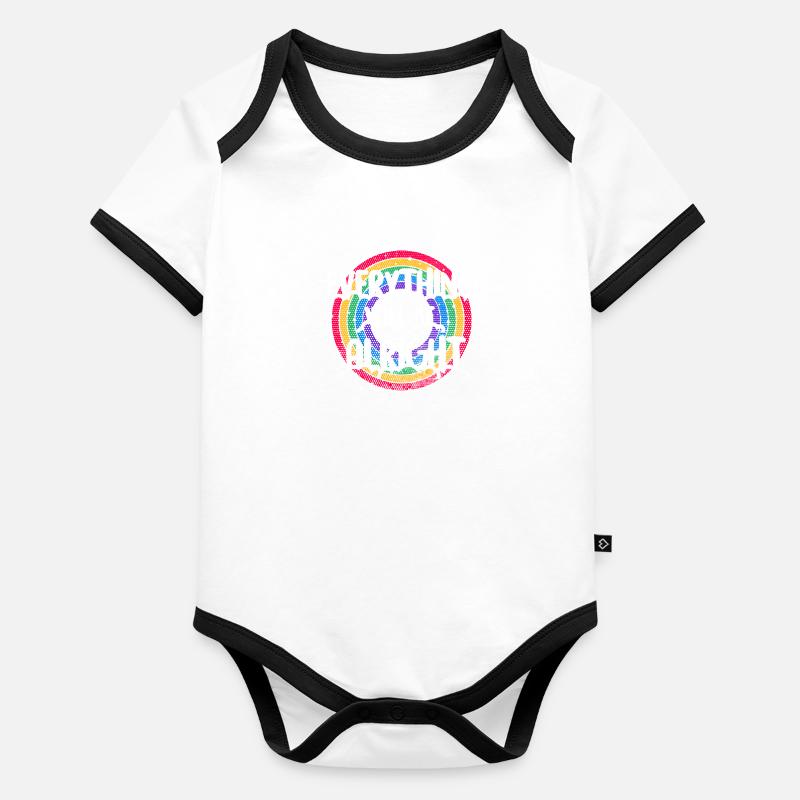Everything will be alright - Organic Baby Contrasting Bodysuit - heather grey/navy
