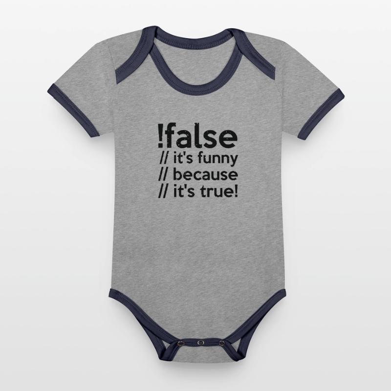 Programmierer false true Informatiker Student Code Baby Bio-Kurzarm-Kontrastbody