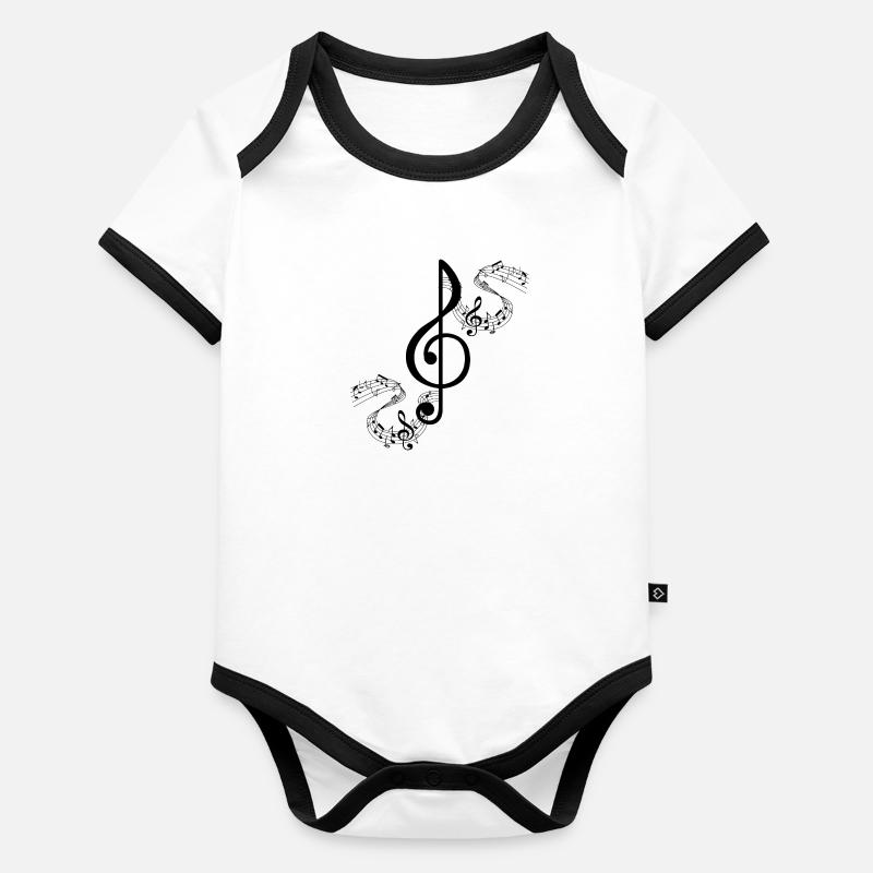 la clé sol Body Bébé bio contrasté manches courtes