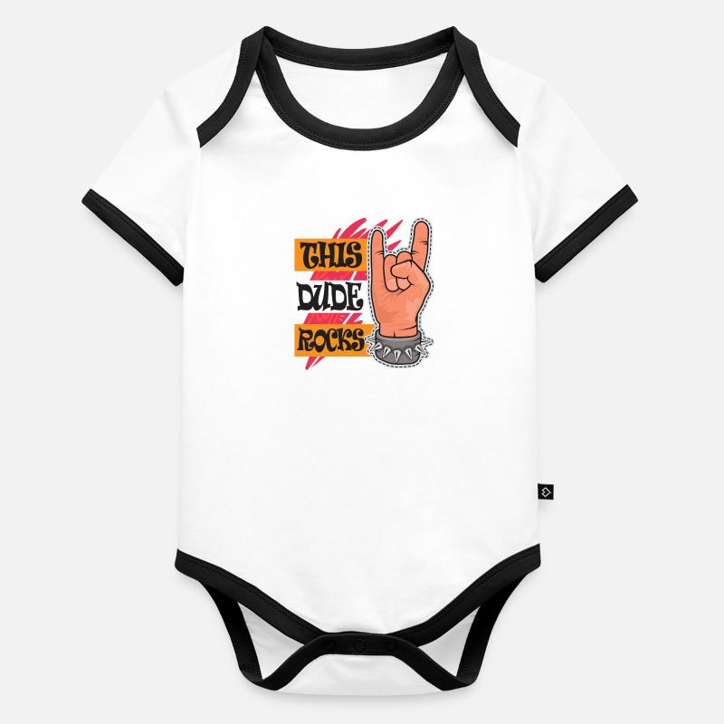 This Dude Rocks Baby Bio-Kurzarm-Kontrastbody