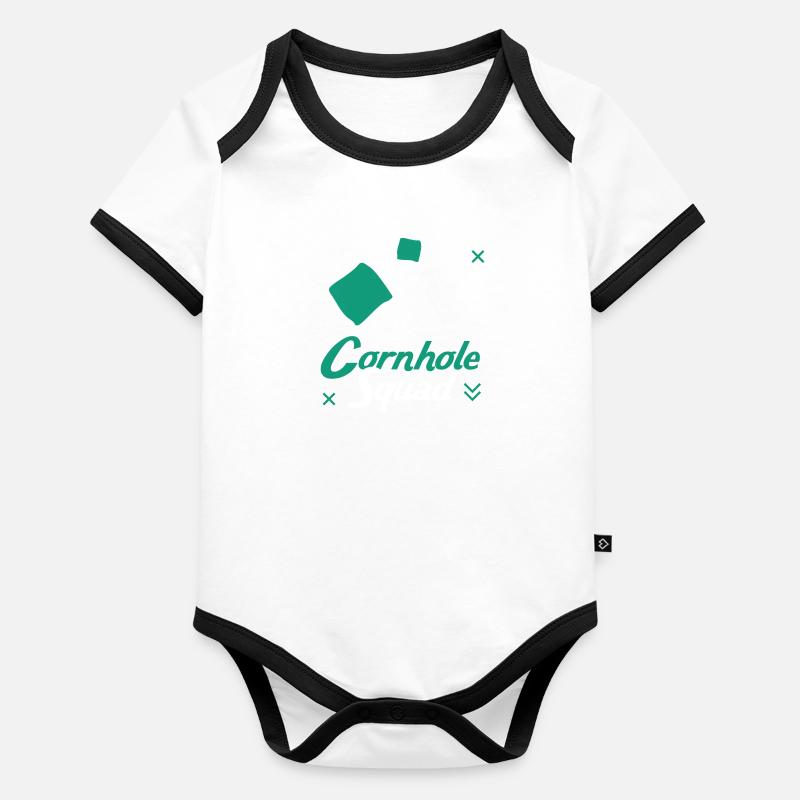 Cornhole Squad Wilderness Ironic Saying Organic Baby Contrasting Bodysuit