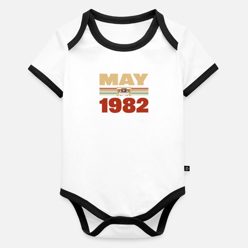 41st Birthday May Vintage 1982 Gift Idea Organic Baby Contrasting Bodysuit