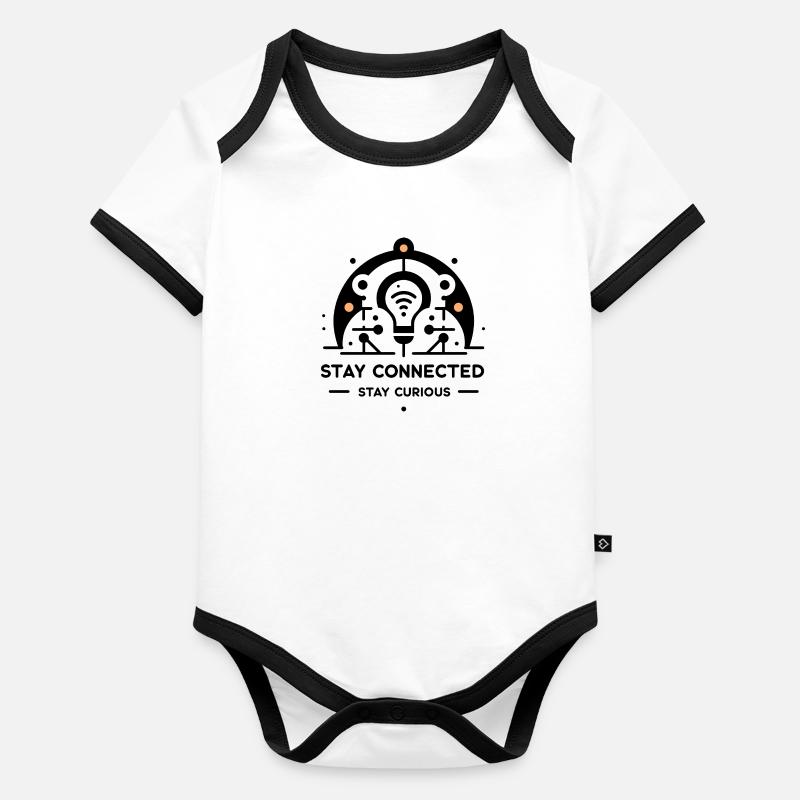 Bleiben Sie in Verbindung Bleiben Sie neugierig Baby Bio-Kurzarm-Kontrastbody