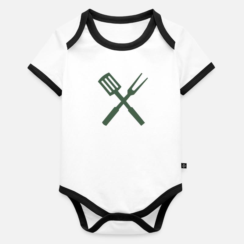 Couverts de chef Body Bébé bio contrasté manches courtes