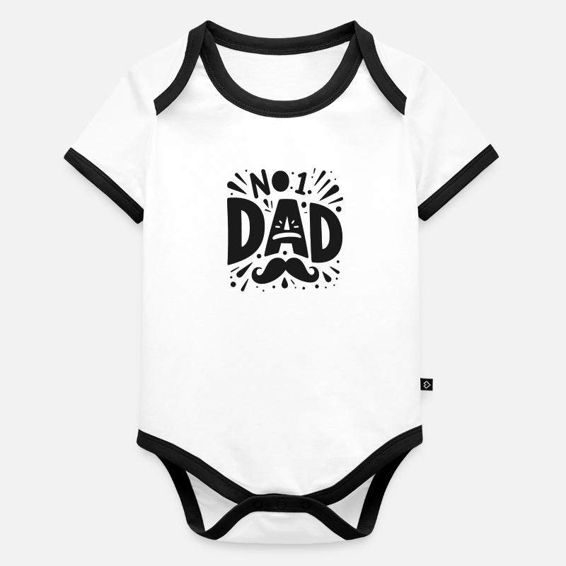No 1 Papa Body Bébé bio contrasté manches courtes