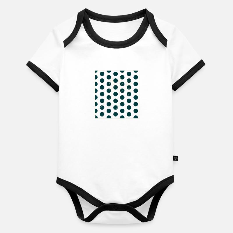 Motif végétal points Body Bébé bio contrasté manches courtes