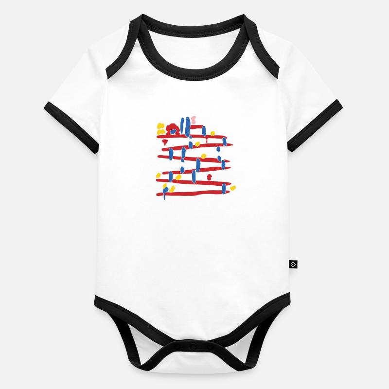 8 bit game Organic Baby Contrasting Bodysuit
