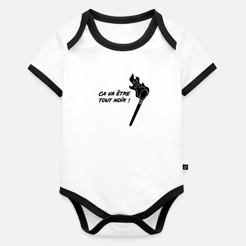 es wird alles schwarz sein Baby Bio-Kurzarm-Kontrastbody