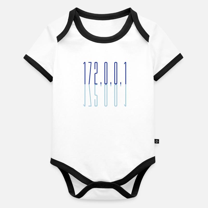 Bleu 127 0 Body Bébé bio contrasté manches courtes